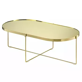 Кофейный столик овальный золотой Modern Mirror Gold Table