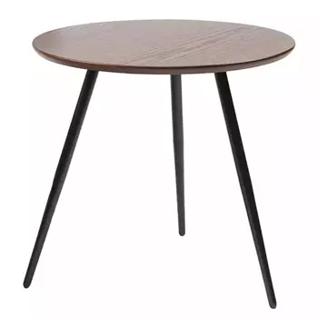 Кофейный столик с круглой столешницей на 3-х черных ножках Laconic Stylish Design