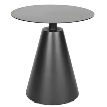 Кофейный столик с круглой столешницей на конусообразном основании Welded Aluminum Table