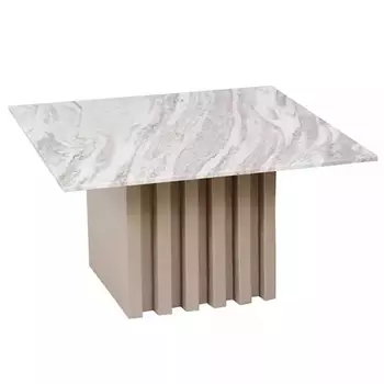 Кофейный столик с квадратной столешницей на фактурном основании Textured Iron Base