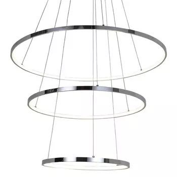 Кольцевая люстра цвета хром из трех колец