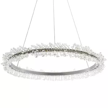 Кольцевая люстра с хрустальным декором Rowan Crystal Ring Chrome Horizontal Chandelier