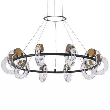 Кольцевая люстра с круглыми стеклянными плафонами в виде колец Olympe Glass Chandelier