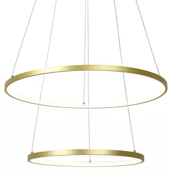 Кольцевая люстра золотого цвета из двух колец