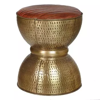 Колониальный пуф из натуральной кожи