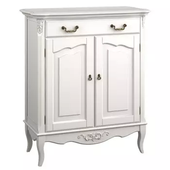 Комод белый из массива бука с ящиком и 2-мя дверцами в стиле прованс White Provence