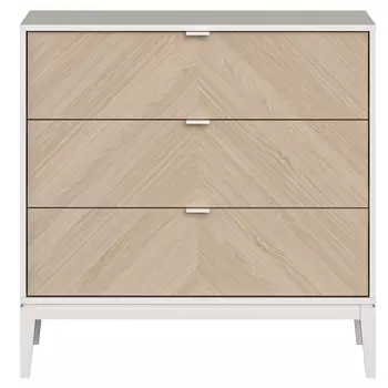 Комод белый с выдвижными ящиками цвета древесины Fjord