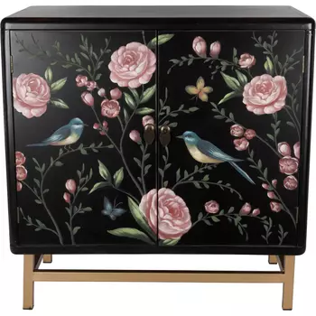 Комод деревянный Tits on flowers