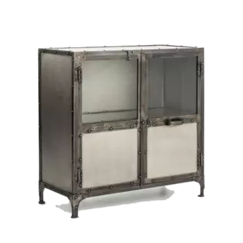 Комод металлический Industrial Steampunk Nickel 2 Door Cabinet