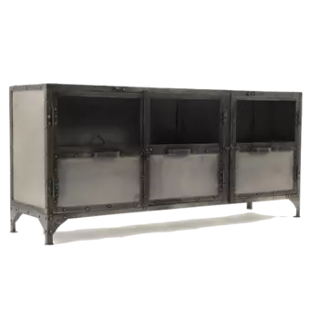 Комод металлический Industrial Steampunk Nickel 3 Door Сoncole