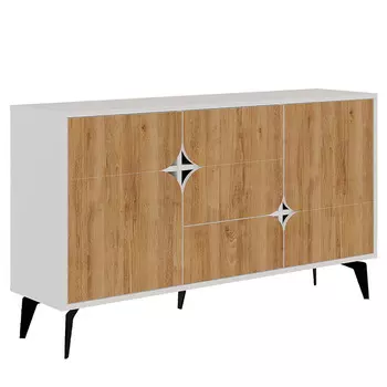 Комод с 3-мя дверцами и выдвижным ящиком цвета светлый дуб SPARK CONSOLE WHITE