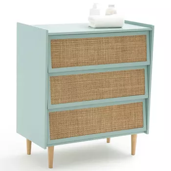 Комод с 3-мя ящиками из ротанга Blais Turquoise Wicker Furniture