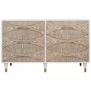 Комод с инкрустацией 6 ящиков Arc Bone Inlay 6 Drawers