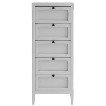 Комод узкий с 5-ю ящиками серый Silva Grey Chest of Drawers