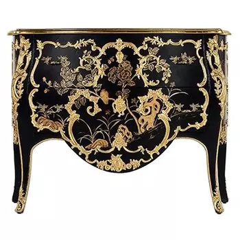 Комод в стиле французского рококо Baroque Сasket Черный