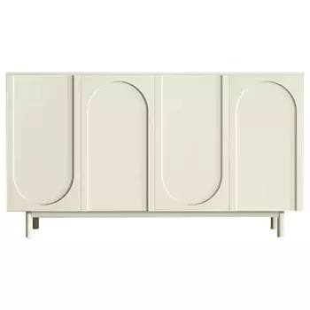 Комод White Arch Sideboard Buffet with 4 Doors Carved Credenza