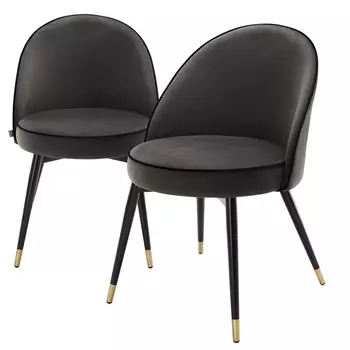 Комплект из двух стульев Eichholtz Dining Chair Cooper set of 2 dark grey