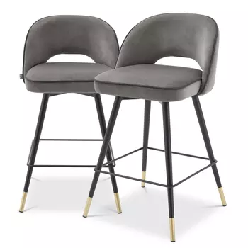 Комплект полубарных стульев Eichholtz Counter Stool Cliff set of 2 grey