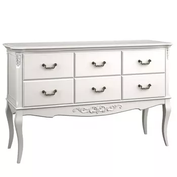 Консоль белая из массива бука с ящиками в стиле прованс White Provence