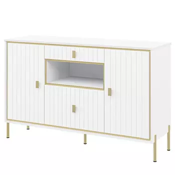 Консоль белая с двумя дверцами и ящиками Antique Order