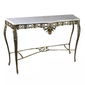 Консоль из бронзы с мраморной прямоугольной столешницей Bronze Console