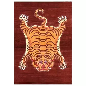 Ковер Тибетский Тигр Tibetan Tiger Rug Red