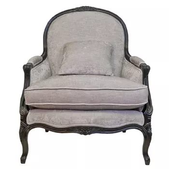 Кресло Ava Classical Armchair black and grey velour