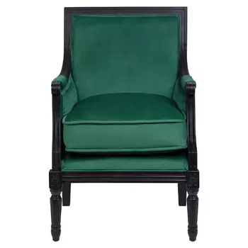Кресло Harry Armchair black and green velour