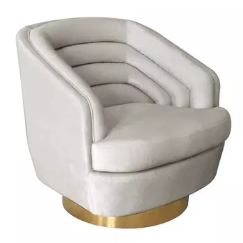 Кресло Henrietta Armchair кремовый велюр