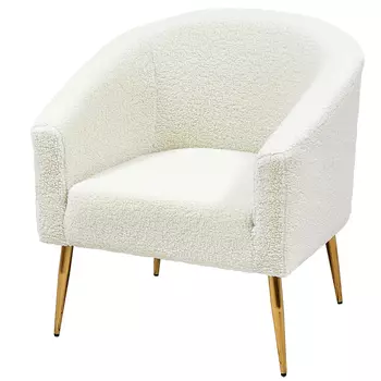 Кресло из белой ткани букле Boucle Luisa Armchair