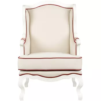 Кресло из массива бука бежевое с растительным орнаментом Raffael Beige Floral Armchair