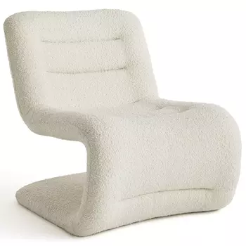 Кресло изогнутое с обивкой из ткани букле Smooth Bend Boucle Chair
