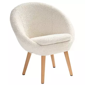 Кресло на деревянных ножках с обивкой из ткани букле Aldo Boucle Armchair