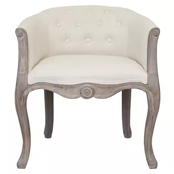 Кресло низкое в стиле прованс Бежевый Лен Louis French Armchair