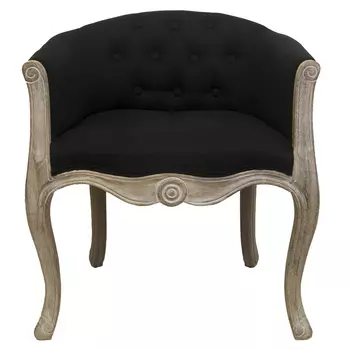 Кресло низкое в стиле прованс Louis French Armchair black flax