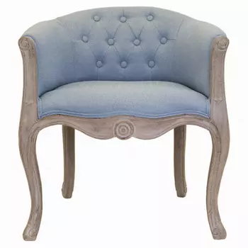Кресло низкое в стиле прованс Louis French Armchair light blue flax