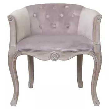 Кресло низкое в стиле прованс Розовый Велюр Louis French Armchair