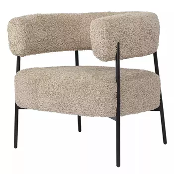 Кресло полукруглое мягкое с буклированной обивкой Armchair with Boucle Upholstery