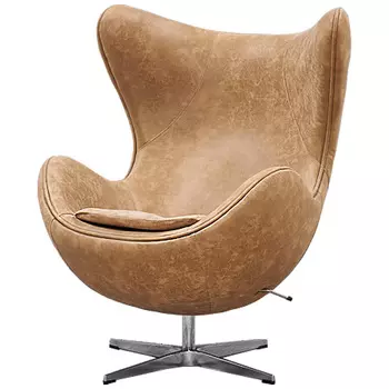 Кресло яйцо Egg Chair коричневая винтажная кожа