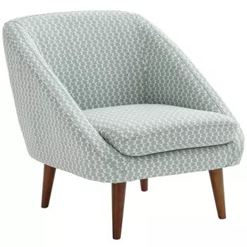 Кресло светло-бирюзовое с принтом Pauley Light Turquoise Armchair