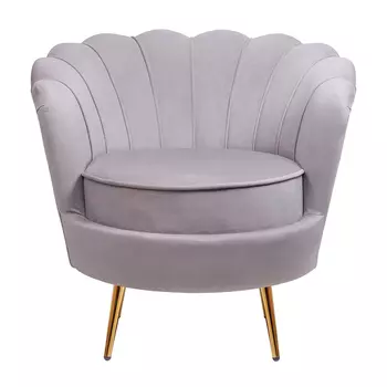 Кресло велюр серый Grey Flower