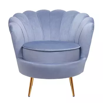 Кресло велюр синий Blue Flower