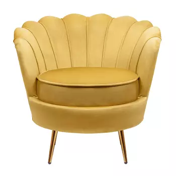 Кресло велюр желтый Yellow Flower