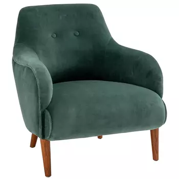 Кресло велюровое темно-зеленого цвета Diaspro Green Armchair