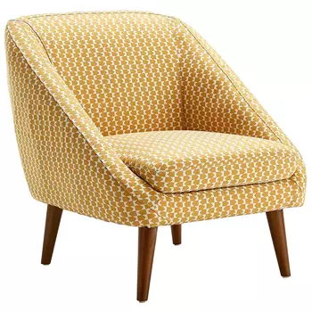 Кресло желтое с принтом Pauley Yellow Armchair