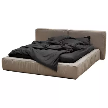Кровать двуспальная с подъёмным механизмом Madelyn Bed Beige Gray