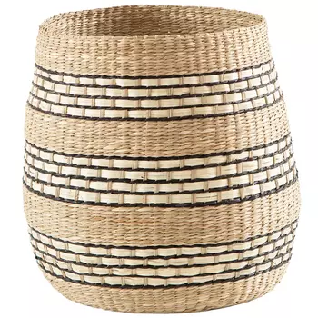 Круглая корзина из плетеного тростника Marjani Wicker Basket