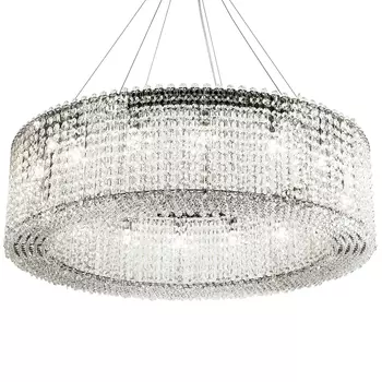 Круглая люстра с хрустальными подвесками хром Crystal Art Chrome Chandelier 16