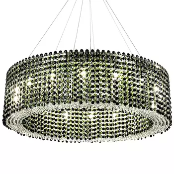 Круглая люстра с хрустальными подвесками хром Crystal Art Chrome Green Chandelier 16