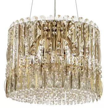 Круглая люстра с металлическими и хрустальными подвесками Bonnay Crystal Chandelier